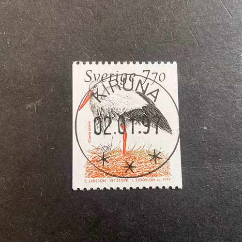 Djuren på Nordens ark I facit nr 1995 lyxstämplat KIRUNA