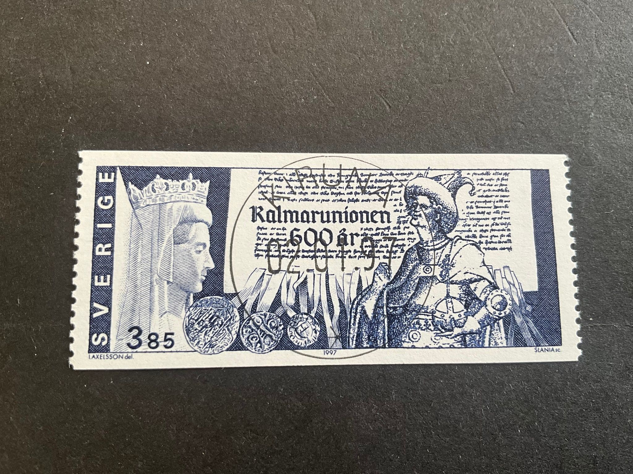 Kalmar unionen 600 år facit nr 1998 lyxstämplat KIRUNA
