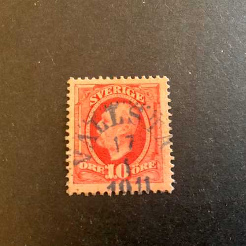 Oscar II facir nr 54 praktstämplat VALLSTA