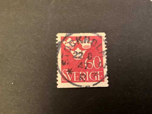 Tre kronor facit nr 286 praktstämplat STOCKHOLM 3