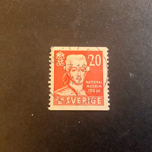 Natiinalmuseum 150 år facit nr 338 A praktstämplat VALLBY