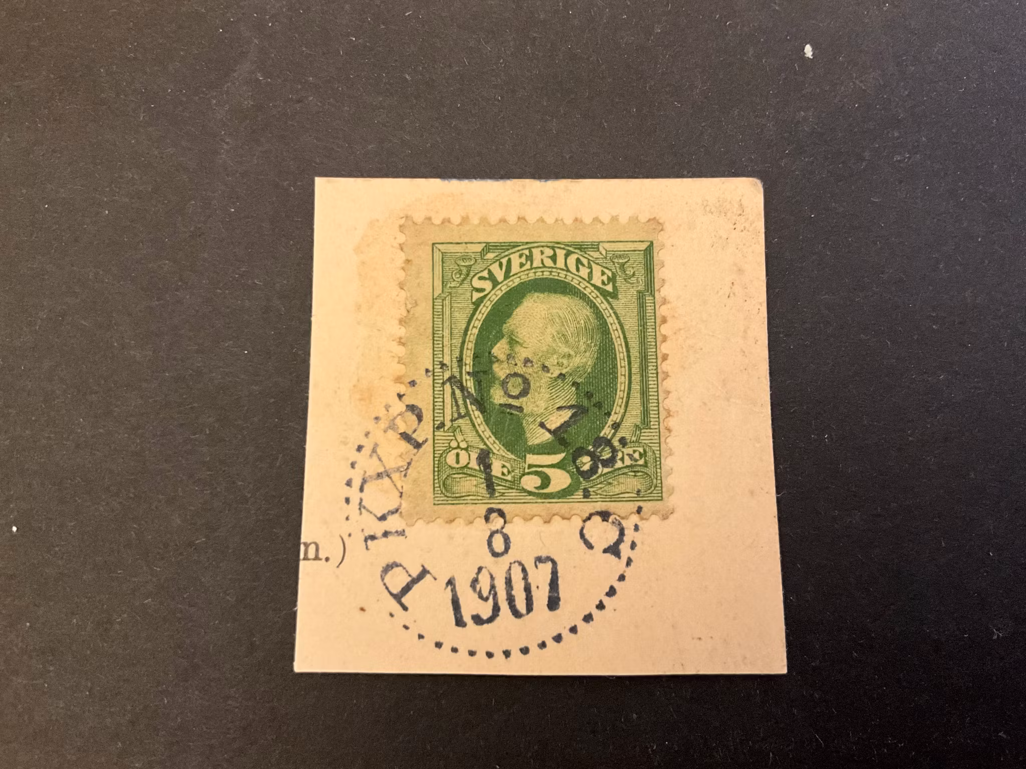 Oscar II facit nr 52 praktstämplat PKXP No 18 C på klipp