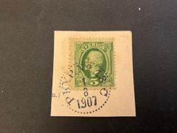 Oscar II facit nr 52 praktstämplat PKXP No 18 C på klipp
