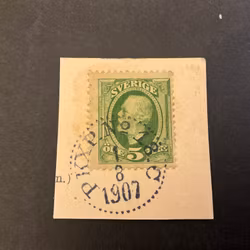Oscar II facit nr 52 praktstämplat PKXP No 18 C på klipp