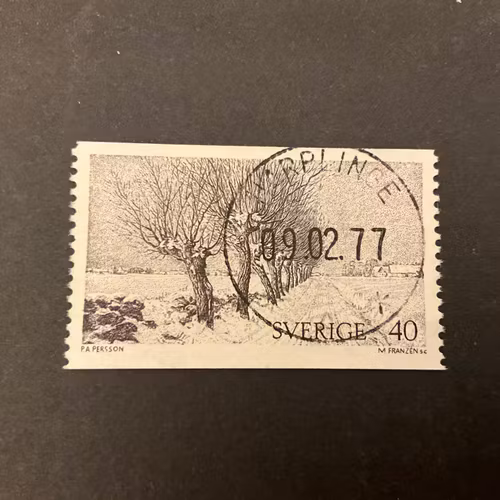 Naturmotiv facit nr 818 praktstämplat HARPLINGE