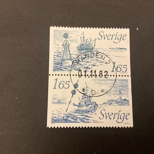 Nya sjömärken facit nr 1276+1277 i lyxstämplat par HANDEN 2