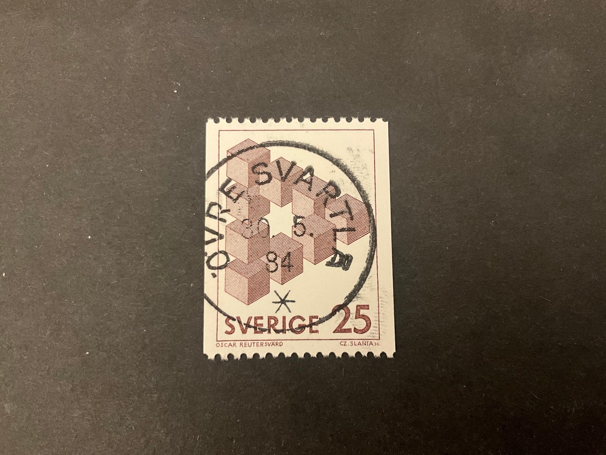 Omöjliga figurer facit nr 1199 lyxstämplat ÖVRE SVARTLÅ ,  sista dag