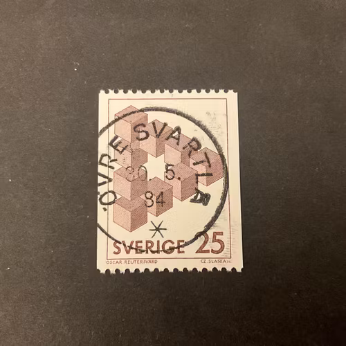 Omöjliga figurer facit nr 1199 lyxstämplat ÖVRE SVARTLÅ ,  sista dag