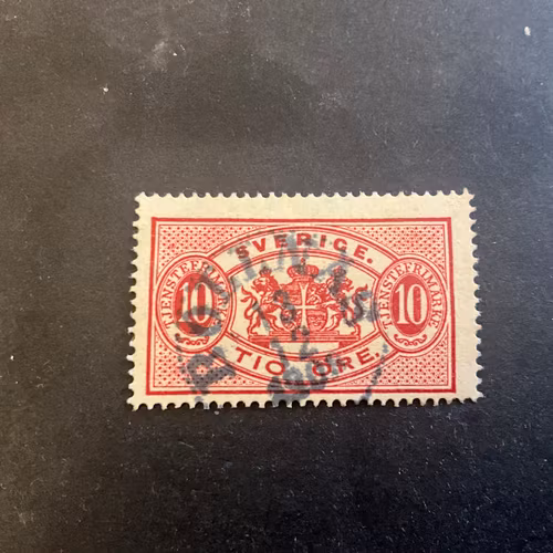 Tjänstefrimärke TJ 16 B praktstämplat BOLLNÄS