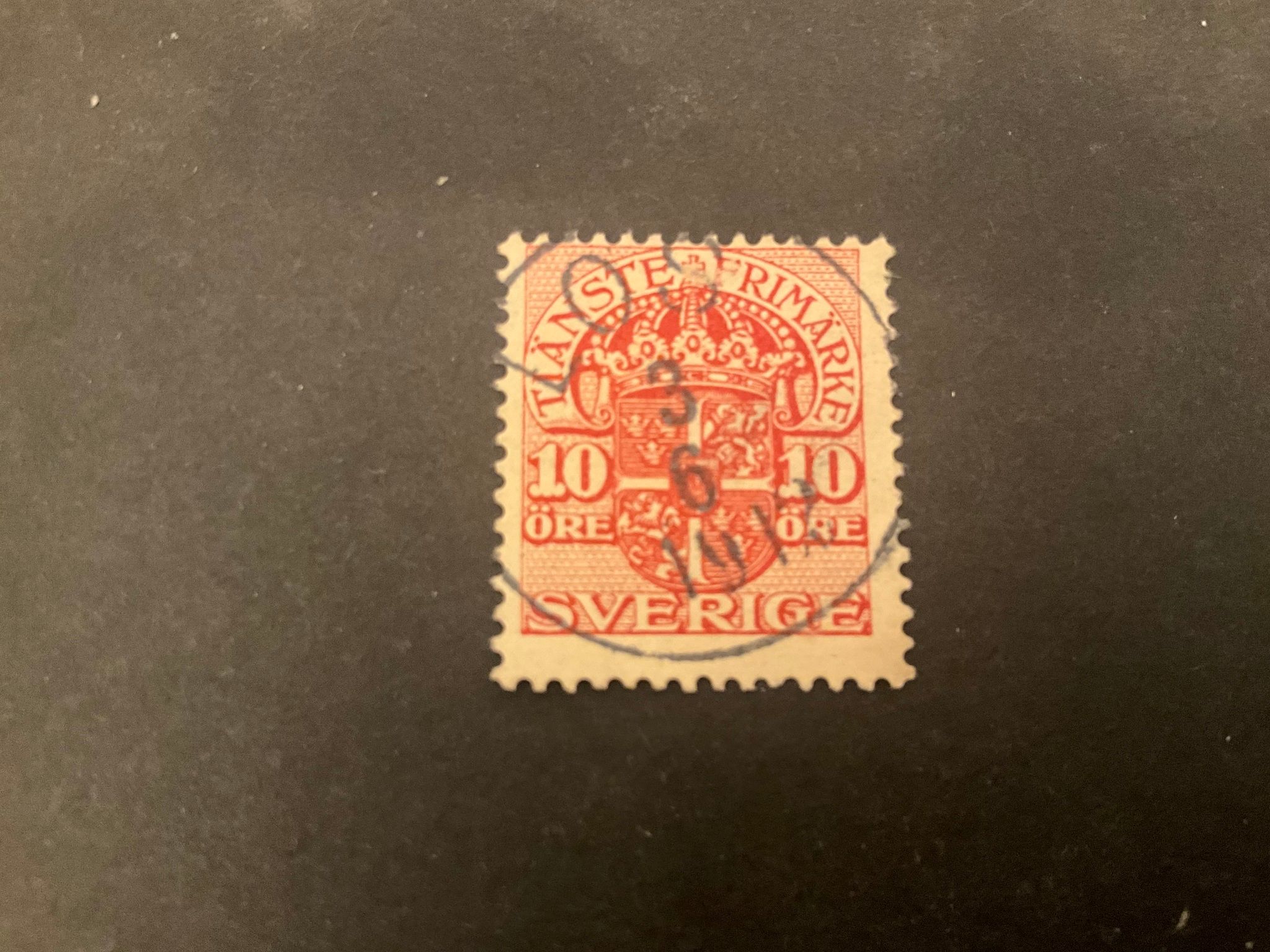 Tjänstefrimärke TJ 47 praktstämplat LOS