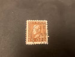 Gustaf V profil vänster facit 178 C stämplat märke med plåtskarvstecken