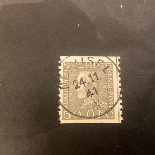 Gustaf V profil vänster facit nr 192 praktstämplat NIEMISEL