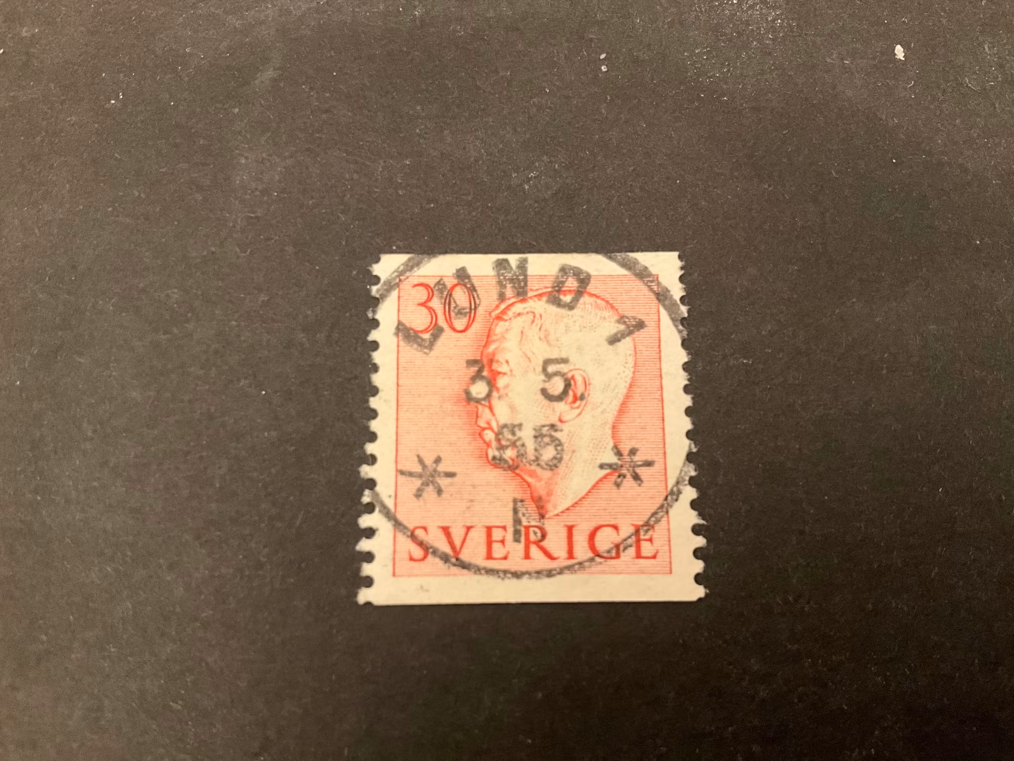 Gustaf VI Adolf facit nr 410 lyxstämplat LUND 1