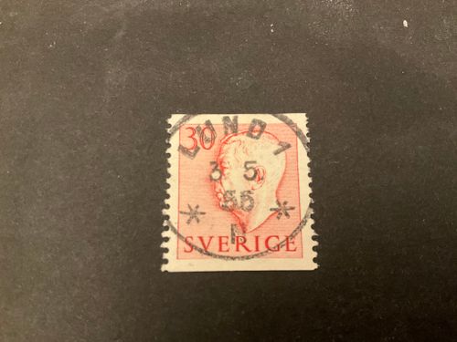 Gustaf VI Adolf facit nr 410 lyxstämplat LUND 1