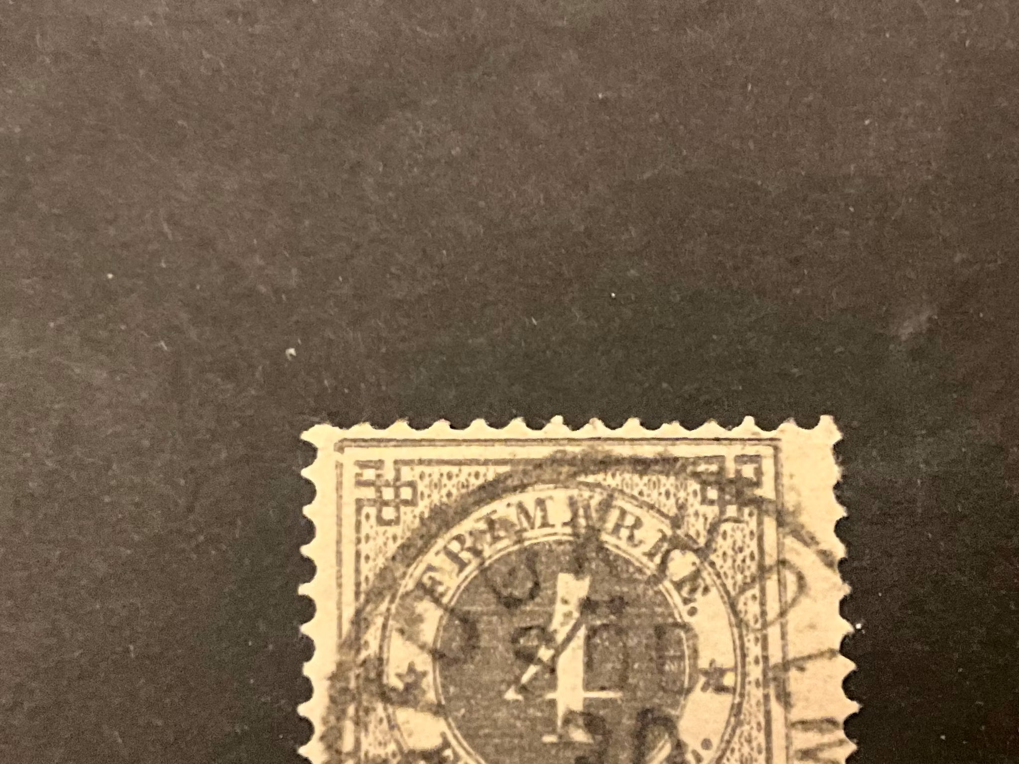 Ringtyp PH facit nr 42 med ”bruten” ram stämplat