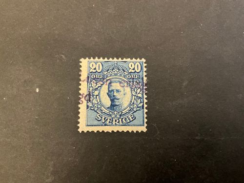 Gustaf V i medaljong facit nr 85 stämplat med ”lösen erlagd”