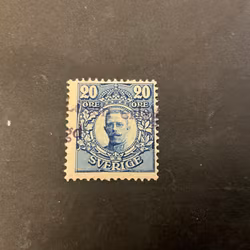 Gustaf V i medaljong facit nr 85 stämplat med ”lösen erlagd”