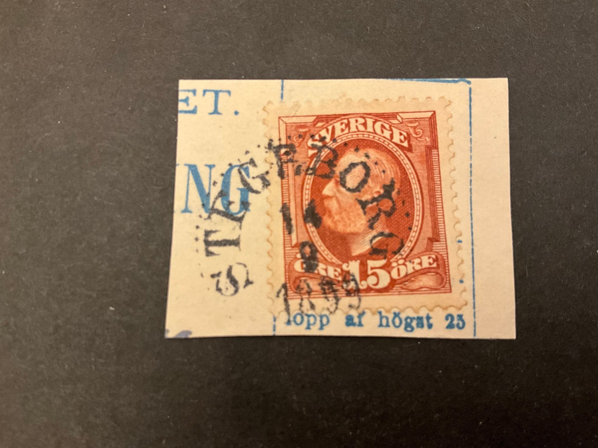 Oscar II facit 55 på klipp praktstämplat STEGEBORG