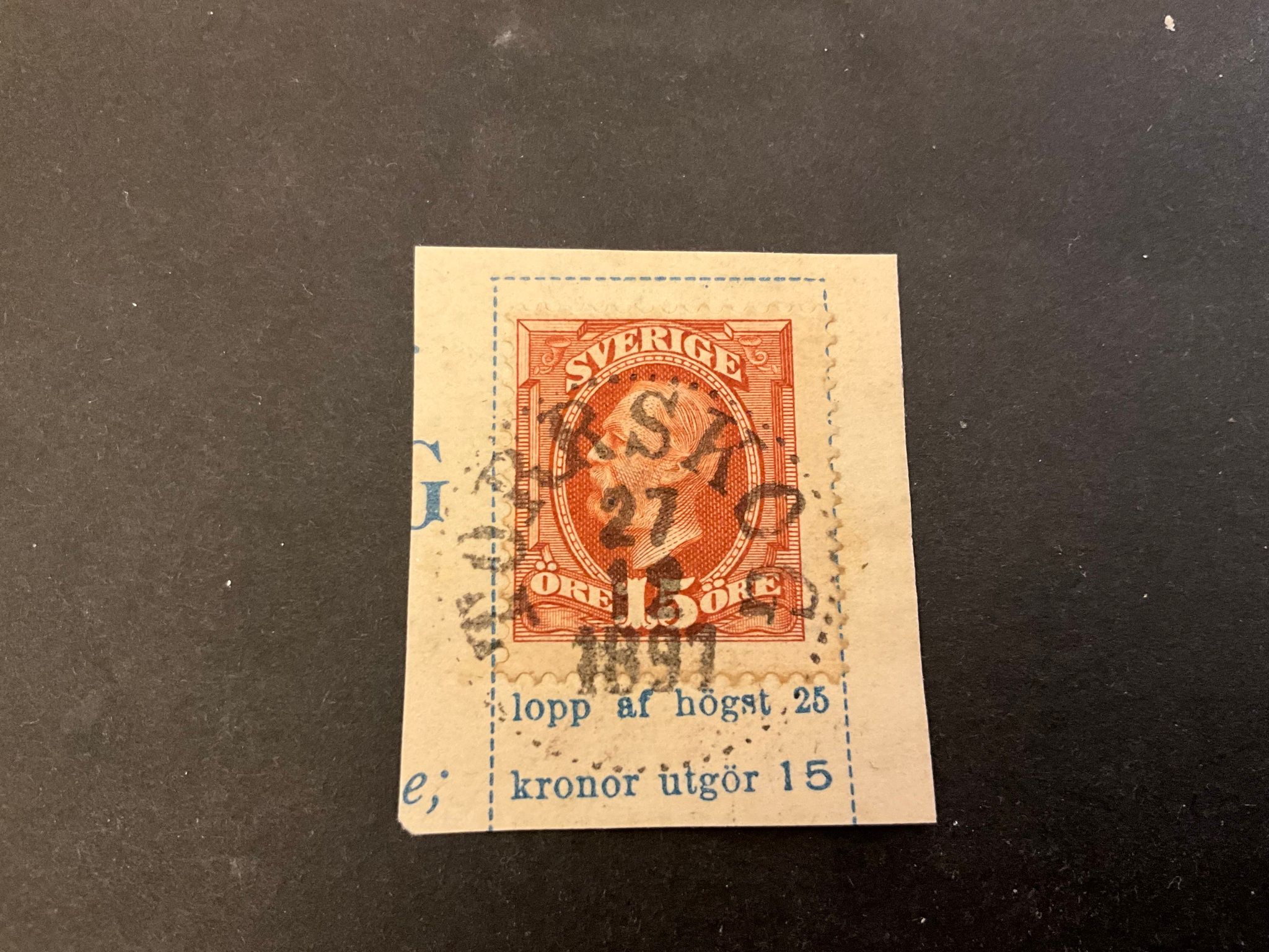 Oscar II facit 55 praktstämplat på klipp TORRSKOG