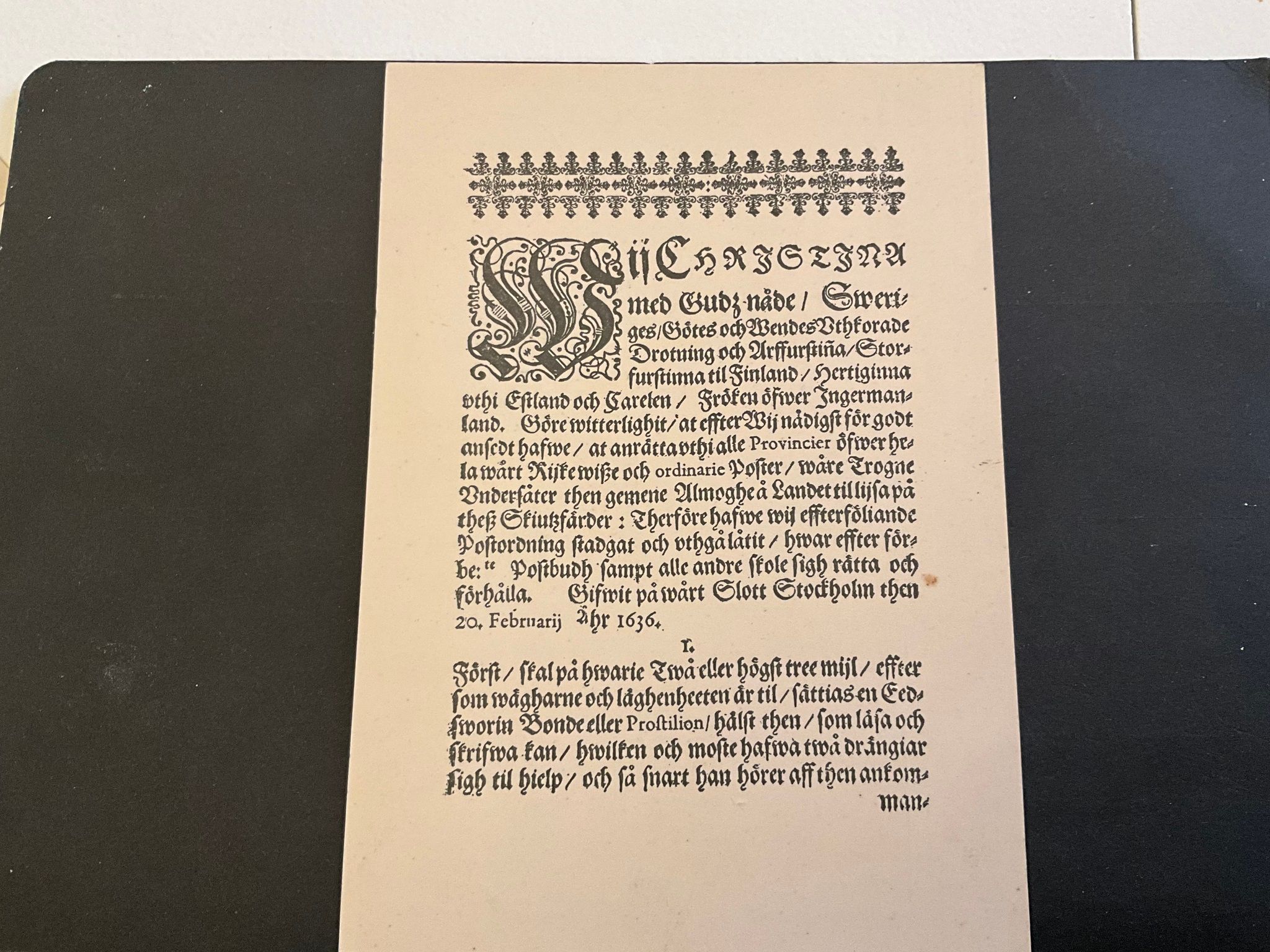 Kort stämplat utgivningsdagen, Postverket 300 år