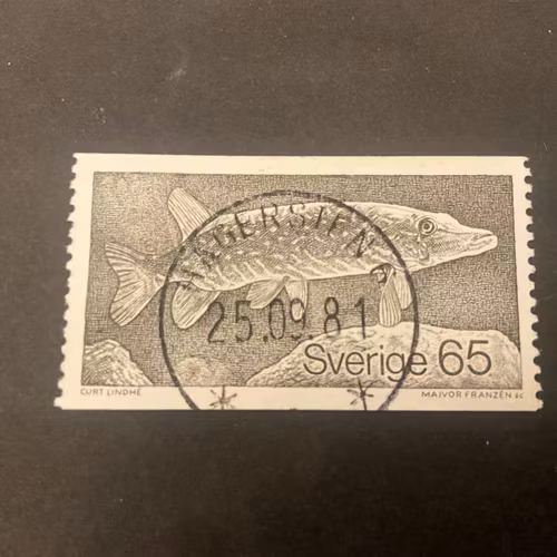 Gädda facit nr 1093 lyxstämplat HÄGERSTEN 6