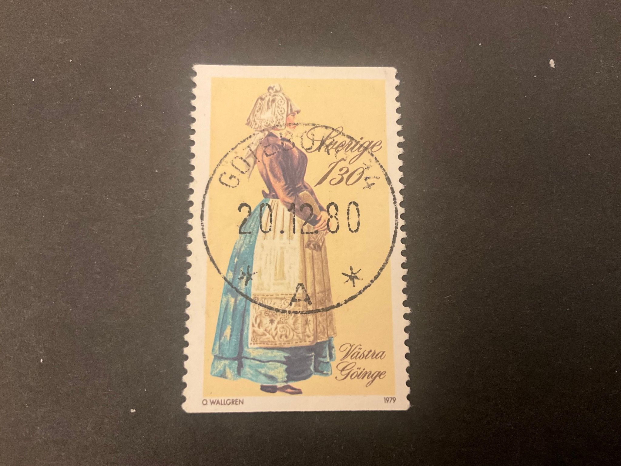Folkdräkter facit nr 1108 lyxstämplat GÖTEBORG 14