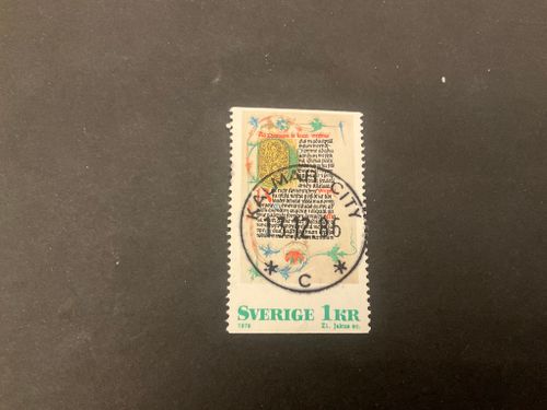 Medeltida bokmåleri facit nr 986 lyxstämplat KALMAR CITY