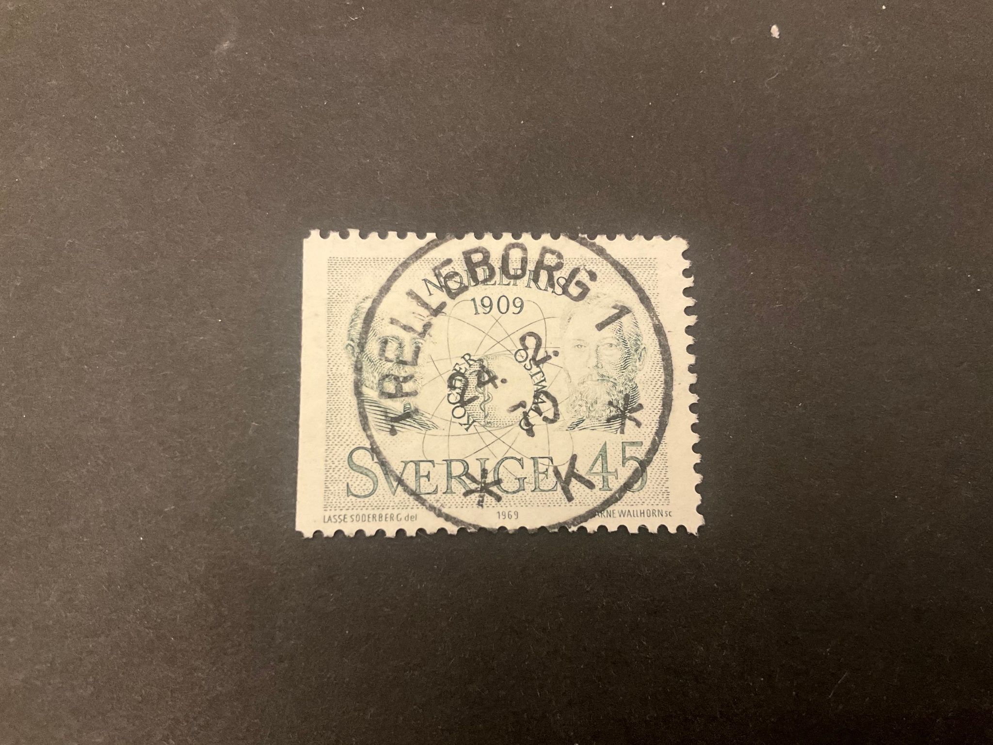 Nobelpris 1909 facit nr 681 B1 praktstämplat TRELLEBORG 1
