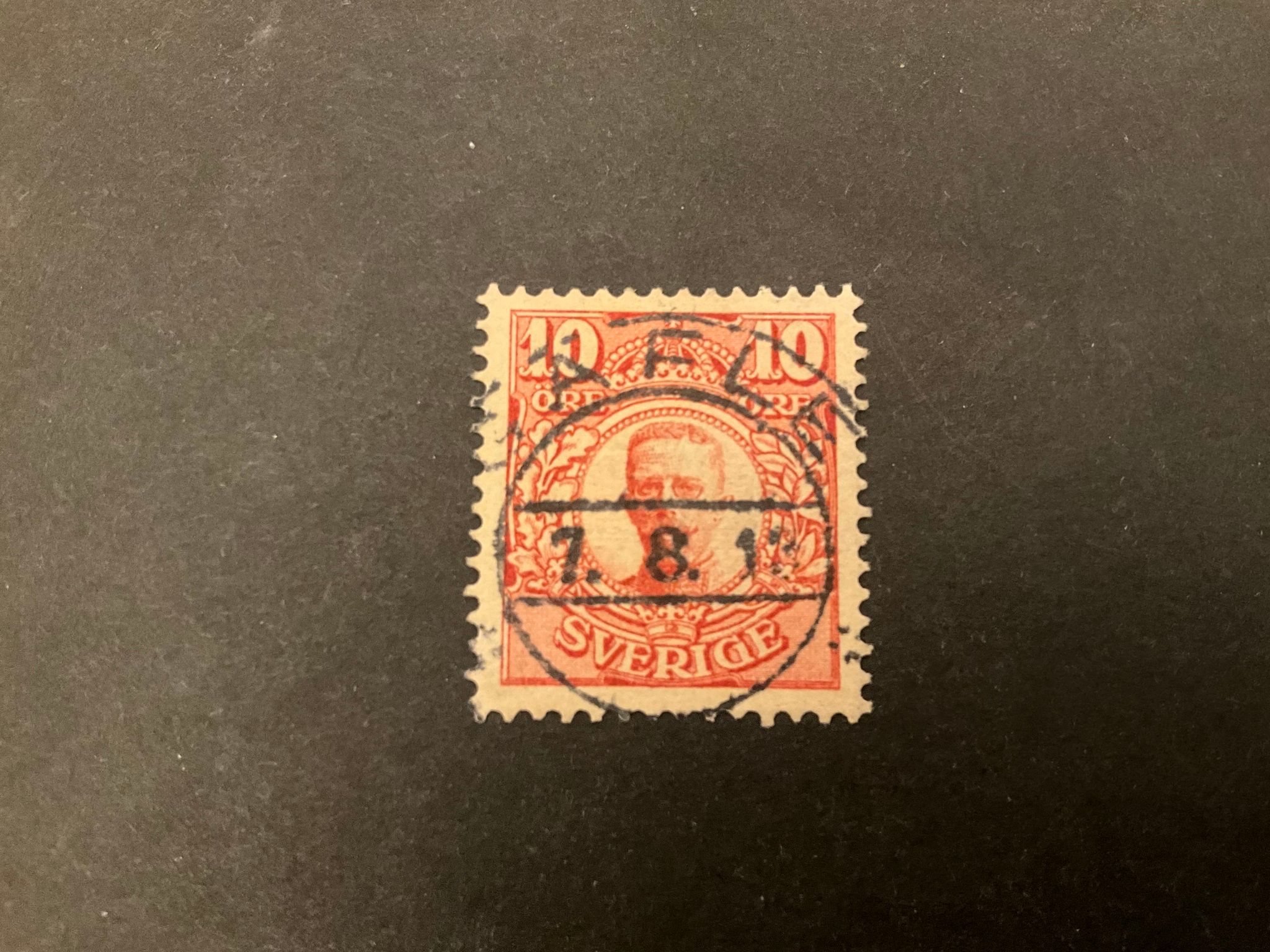Gustaf V i medaljong facit nr 82 lyxstämplat GÄFLE