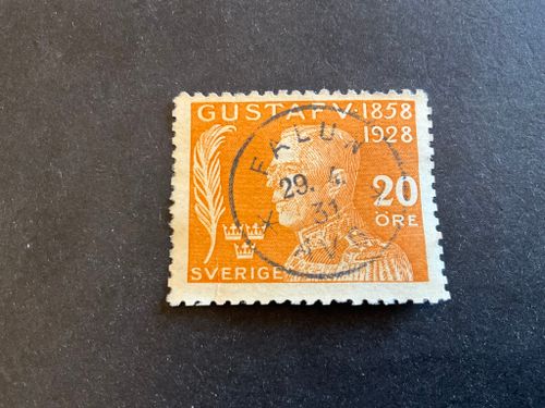 Gustaf V 70 år facit nr 229 praktstämplat FALUN