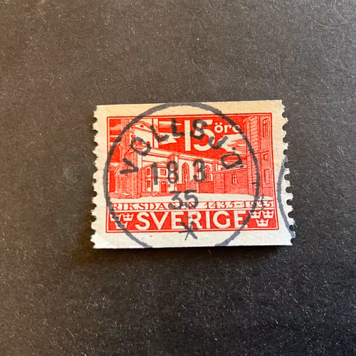 Riksdagen facit nr 242 A praktstämplat VOLLSJÖ