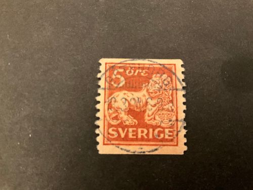 Stående lejon typ II facit 142 A lyxstämplat GÖTEBORG