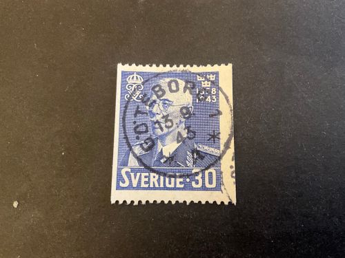 Gustaf V 85 år facit nr 345 praktstämplat GÖTEBORG 1