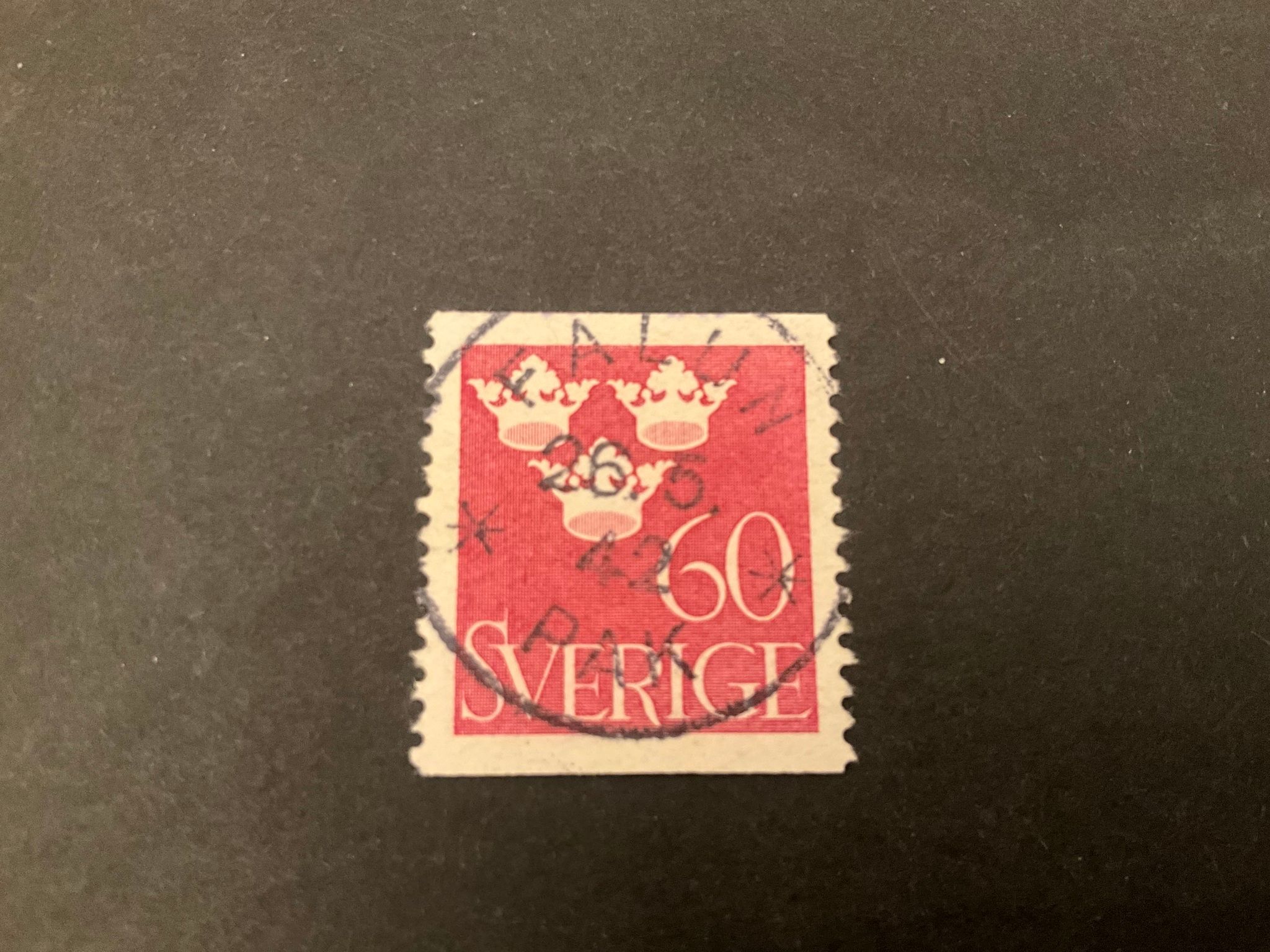 Tre kronor facit 286 lyxstämplat FALUN *PAK*