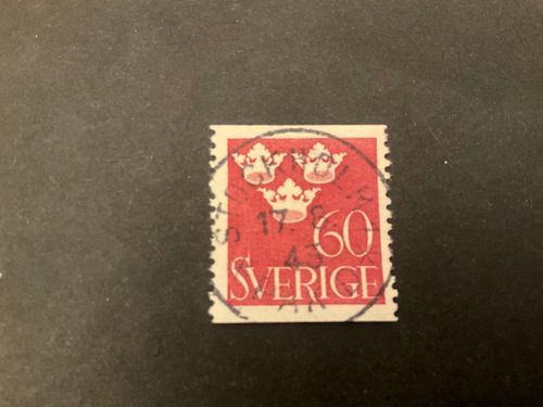 Tre kronor facit 286 lyxstämplat STOCKHOLM 1 *PAK*