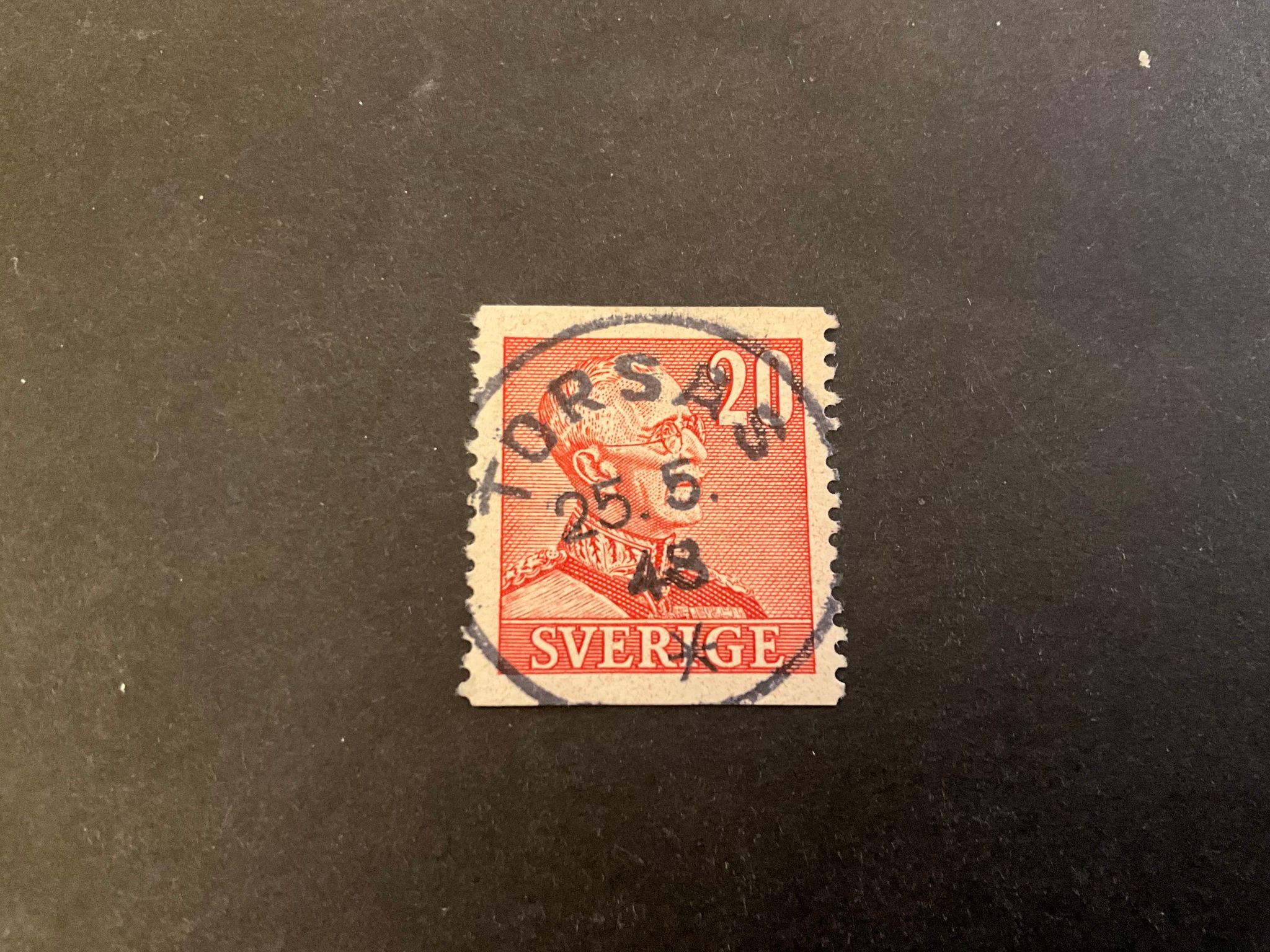 Gustaf V profil höger facit nr 276 A lyxstämplat TORSÅS