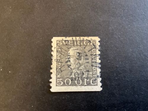 Gustaf V profil vänster facit 192 lyxstämplat RÄMSHYTTAN