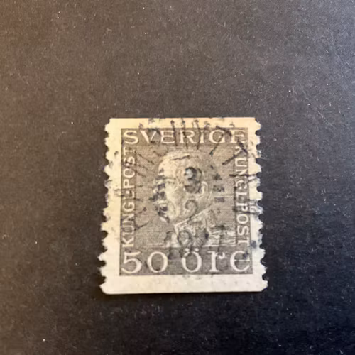 Gustaf V profil vänster facit 192 lyxstämplat RÄMSHYTTAN