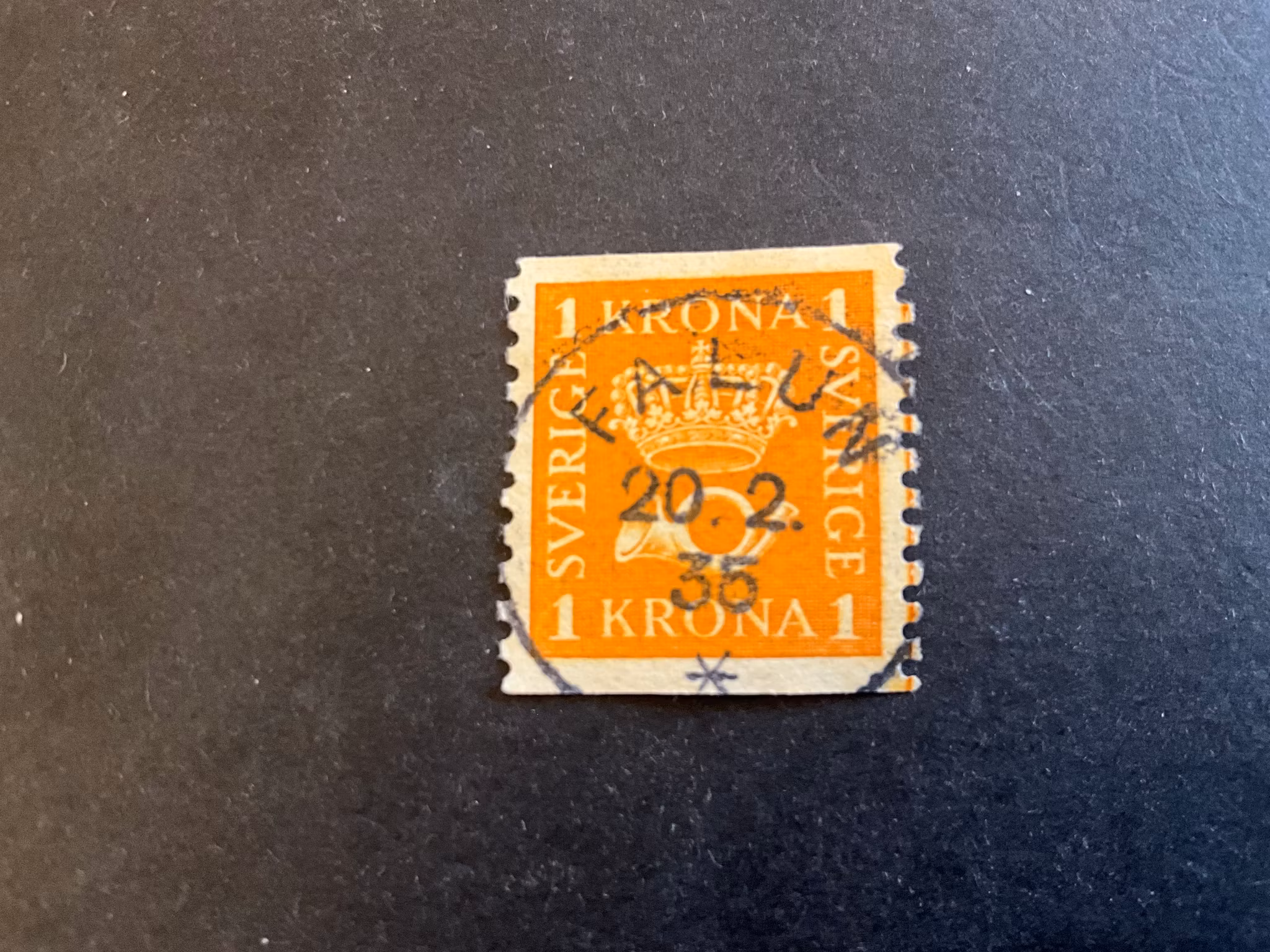 Postemblem facit 168 praktstämplat FALUN med lödskarvslinje