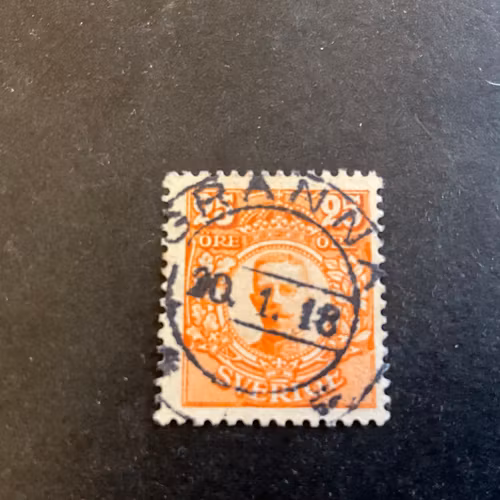 Gustaf V i medaljong facit 86 praktstämplat GRÄNNA