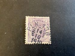 Lilla riksvapnet facit nr 74 praktstämplat PLK 136 14/10 191?