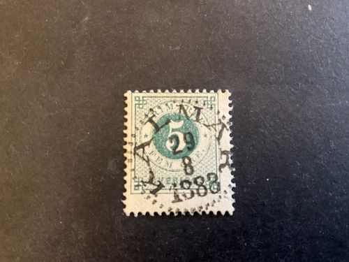 Ringtyp T 13 facit nr 30 lyxstämplat KALMAR snedcentrerat