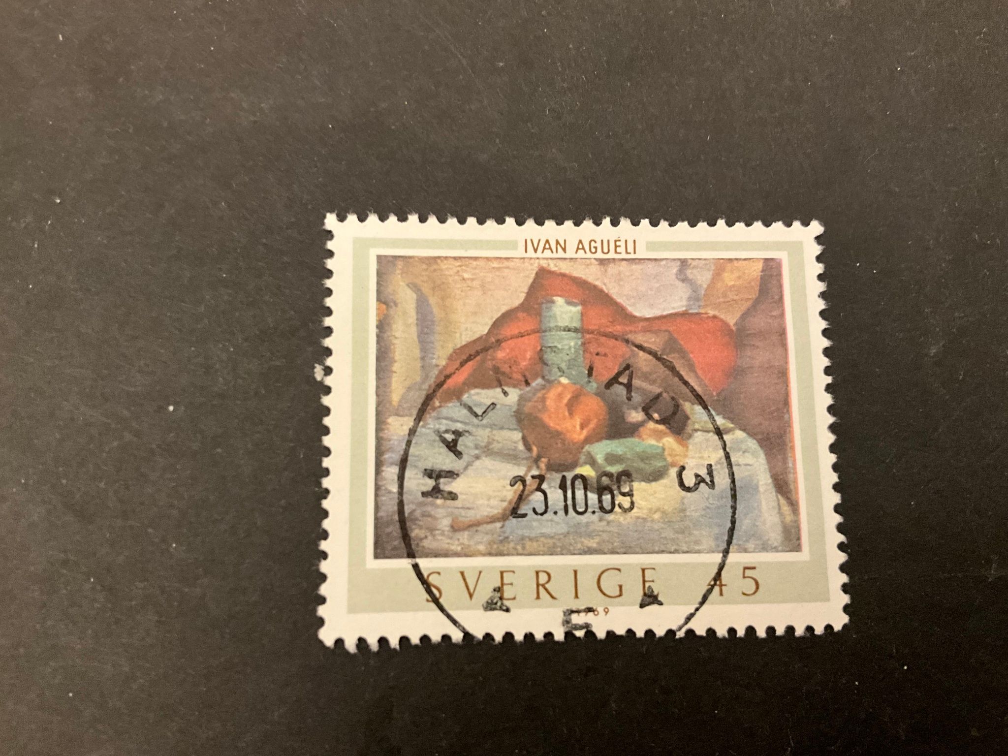 Ivan Augueli facit nr 661 lyxstämplat HALMSTAD 3