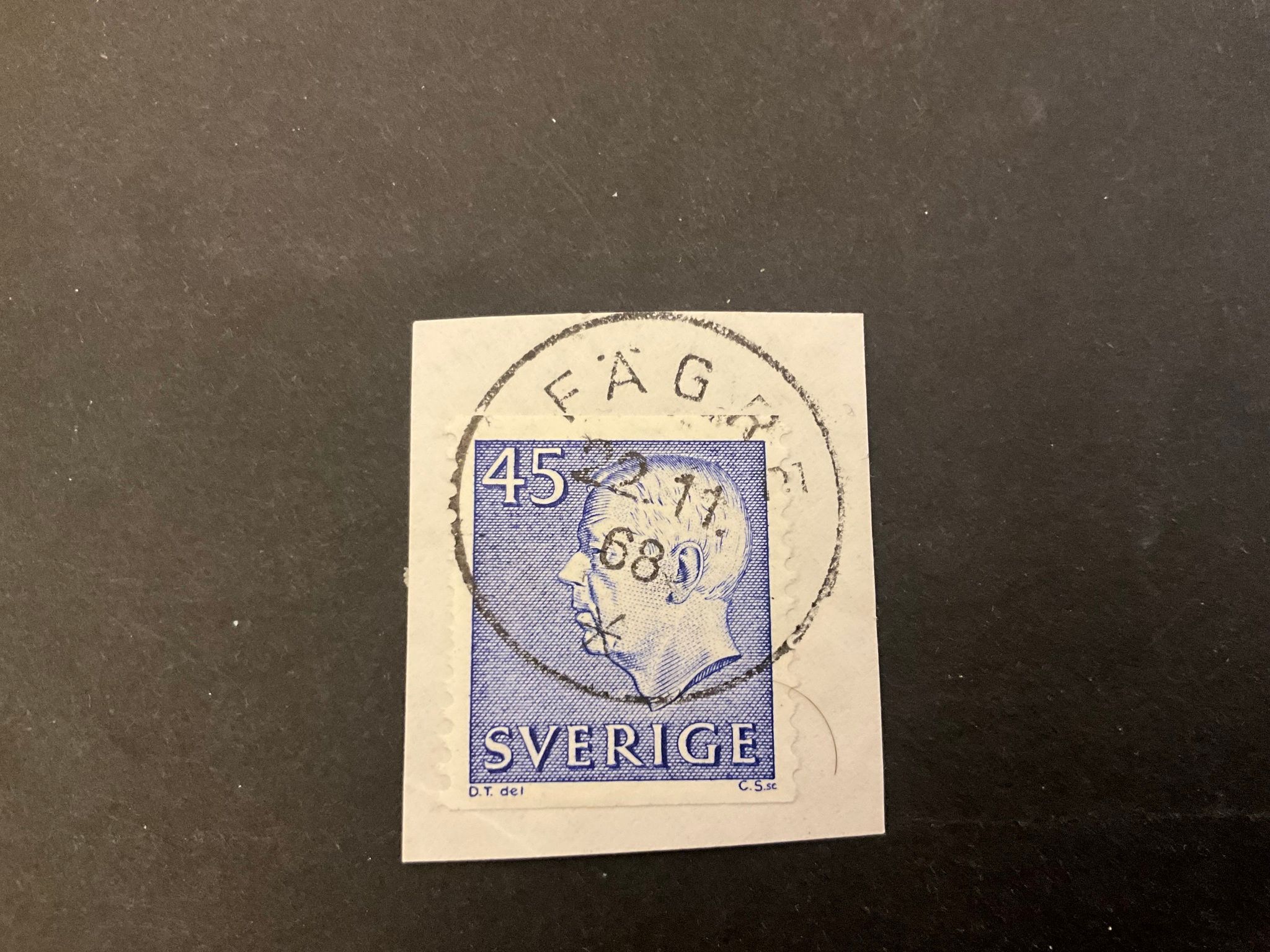 Gustaf VI Adolf typ III facit 430 A praktstämplat på klipp FÄGRE