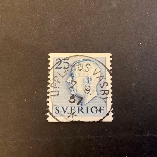 Gustaf VI Adolf typ I facit 406 A praktstämplat UPPLANDS VÄSBY 1