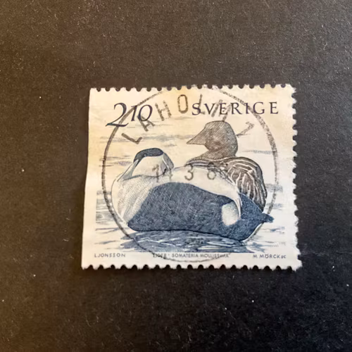Fåglar vid vatten facit 1393 lyxstämplat LAHOLM 1