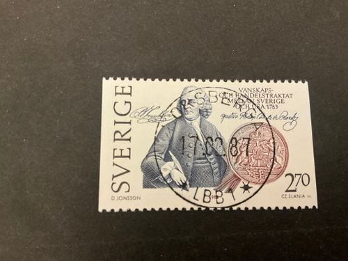 Traktat Sverige-USA facit 1249 lyxstämplat KORSBERGA *LBB1*