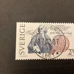 Traktat Sverige-USA facit 1249 lyxstämplat KORSBERGA *LBB1*
