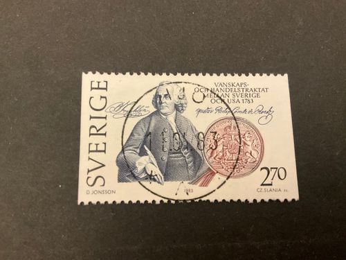Traktat Sverige-USA facit 1249 lyxstämplat HJO