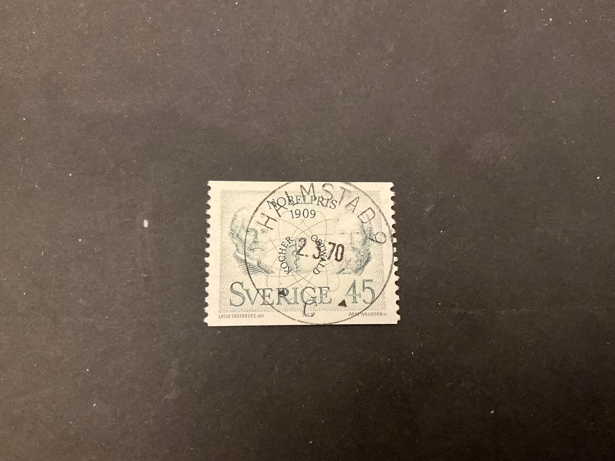 Nobelpris 1909 facit nr 681 A lyxstämplat HALMSTAD 9